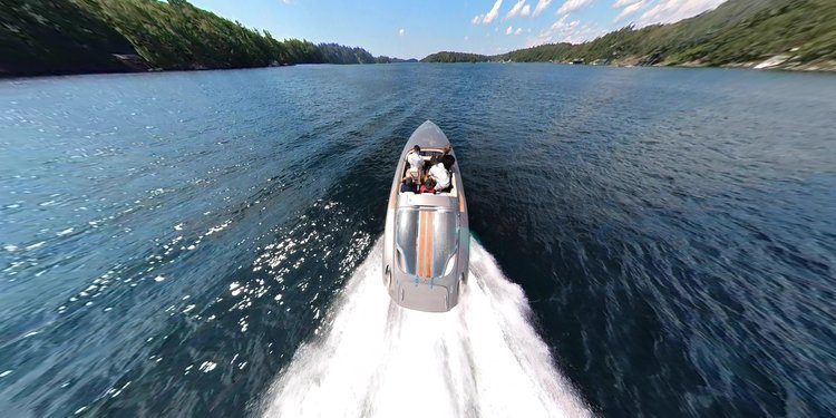 Porsche Design Fearless 28 photographed from the water